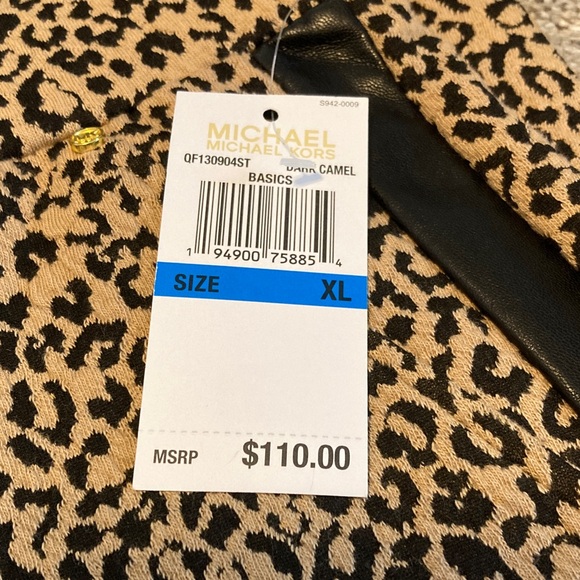 New Michael Kors Camel and Brown Leopard Print Pants - Picture 2 of 5